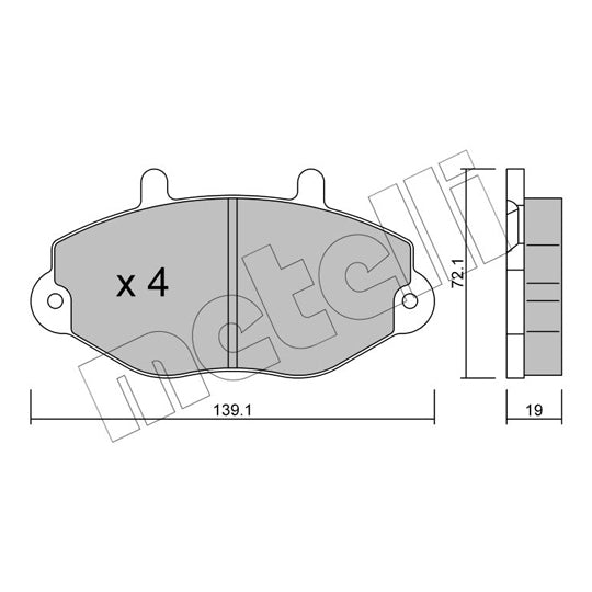 Metelli Brake Pad Set, disc brake to suit Ford