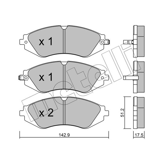 Metelli Brake Pad Set, disc brake to suit Chevrolet, Suzuki, Daewoo