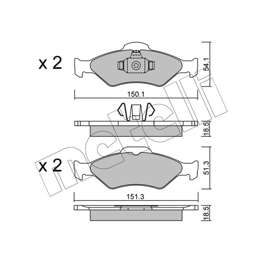 Metelli Brake Pad Set, disc brake to suit Ford