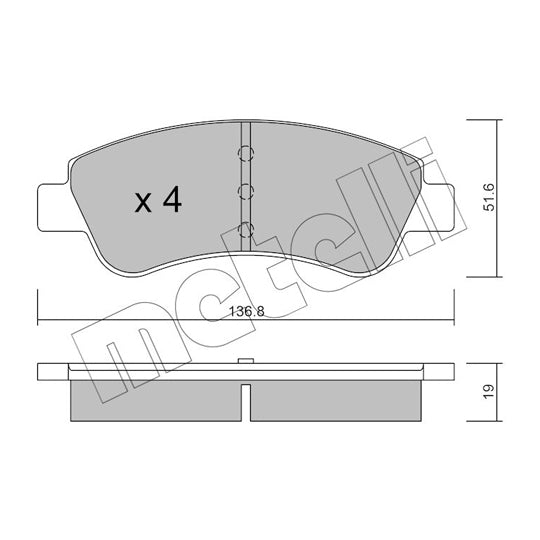 Metelli Brake Pad Set, disc brake to suit Peugeot, Citroën, Opel