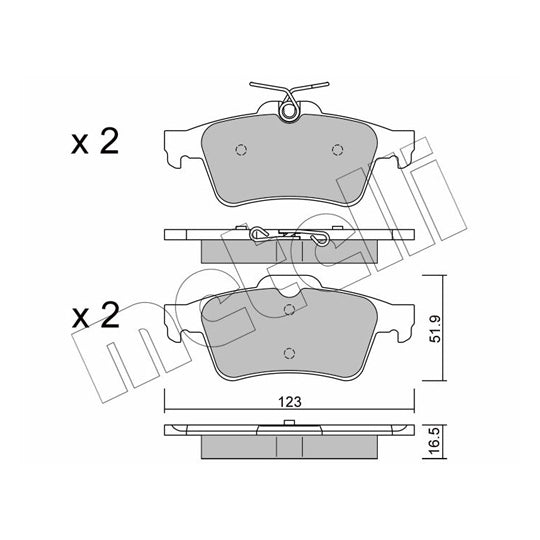 Metelli 22-0337-1 Brake Pad Set, disc brake to suit Ford, Mazda, Citroën