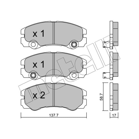 Metelli Brake Pad Set, disc brake to suit Opel, Isuzu