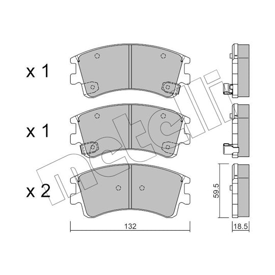 Metelli Brake Pad Set, disc brake to suit Mazda