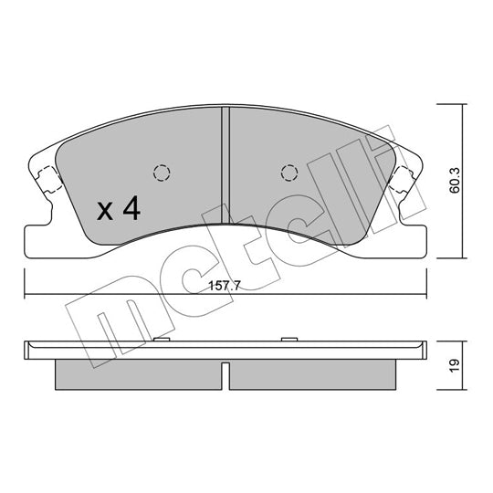 Metelli Brake Pad Set, disc brake to suit Jeep