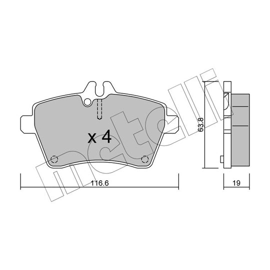 Metelli Brake Pad Set, disc brake to suit Mercedes-Benz