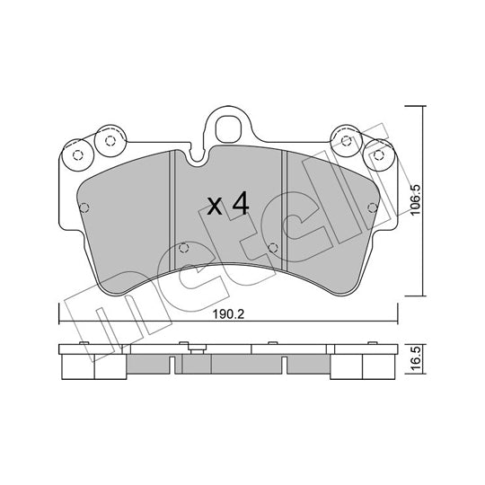 Metelli Brake Pad Set, disc brake to suit Audi, VW, Porsche