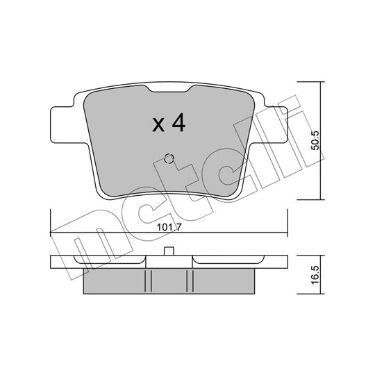 Metelli Brake Pad Set, disc brake to suit Ford, Jaguar