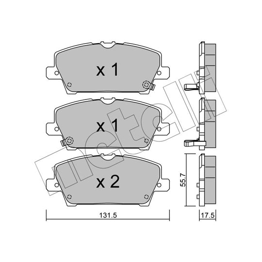 Metelli Brake Pad Set, disc brake to suit Honda