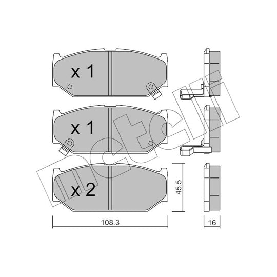 Metelli Brake Pad Set, disc brake to suit Suzuki