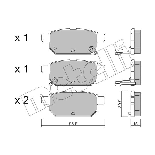 Metelli Brake Pad Set, disc brake to suit Suzuki