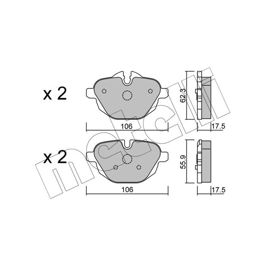 Metelli Brake Pad Set, disc brake to suit BMW