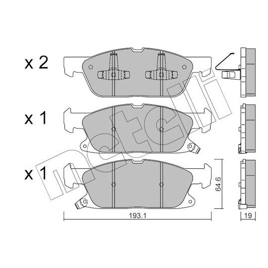 Metelli Brake Pad Set, disc brake to suit Ford, Lincoln