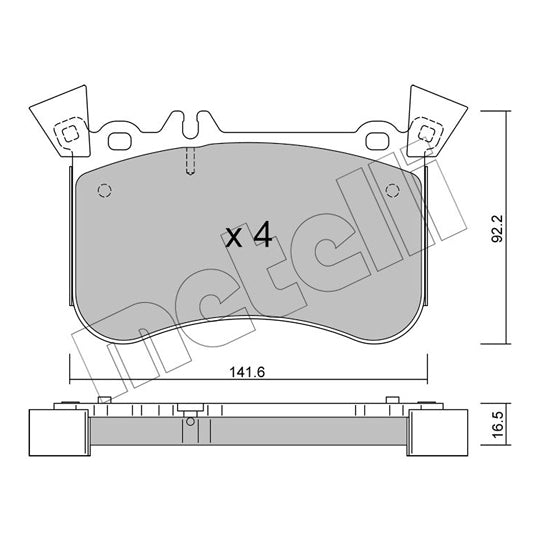 Metelli Brake Pad Set, disc brake to suit Mercedes-Benz