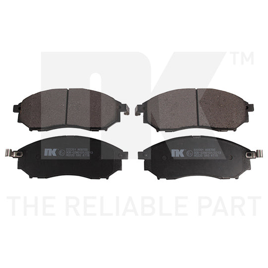 Nk Brake Pad Set, disc brake to suit Nissan, Renault, Infiniti
