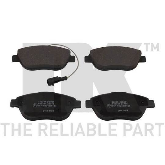 Nk Brake Pad Set, disc brake to suit Fiat, Opel, Vauxhall