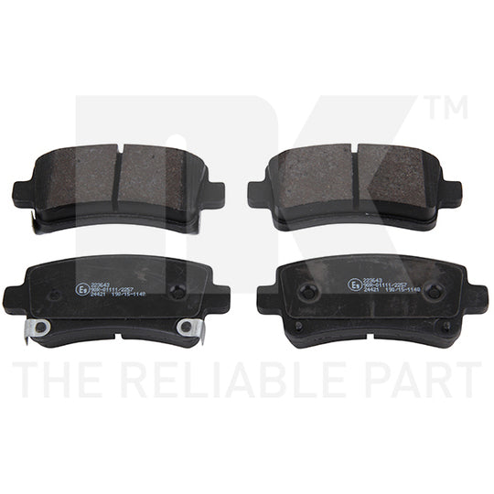 Nk Brake Pad Set, disc brake to suit Chevrolet, Opel, Vauxhall