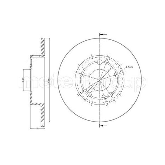 Metelli Brake Disc to suit Mercedes-Benz
