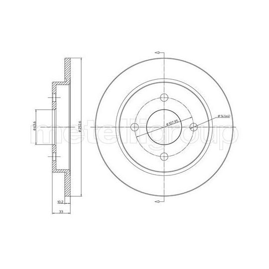 Metelli Brake Disc to suit Ford