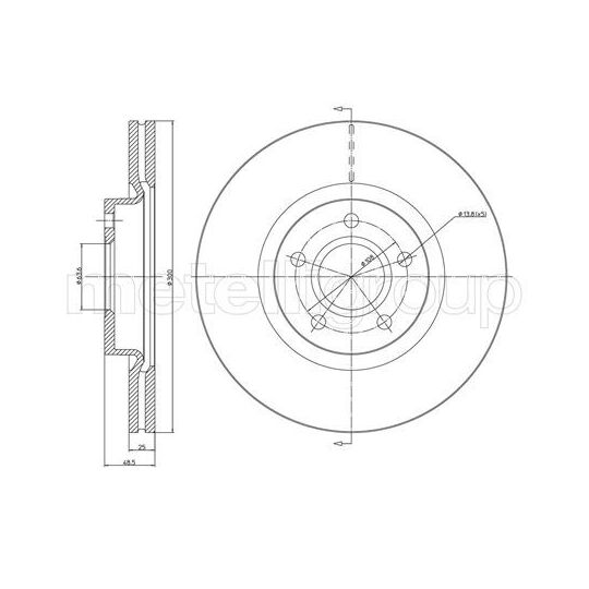 Metelli Brake Disc to suit Ford, Volvo