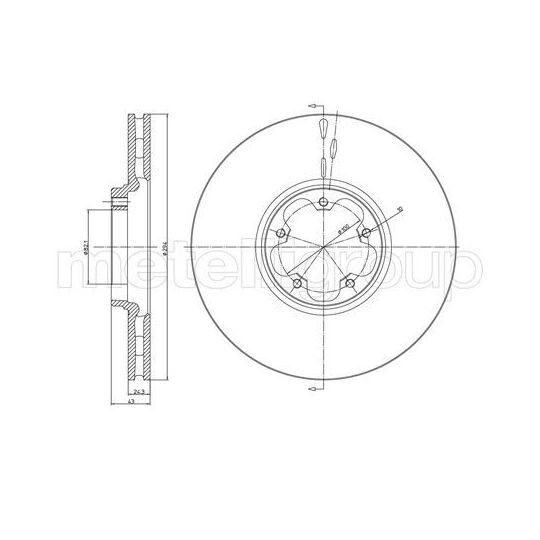 Metelli Brake Disc to suit Ford