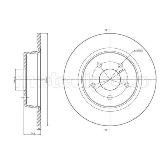 Metelli Brake Disc to suit Ford