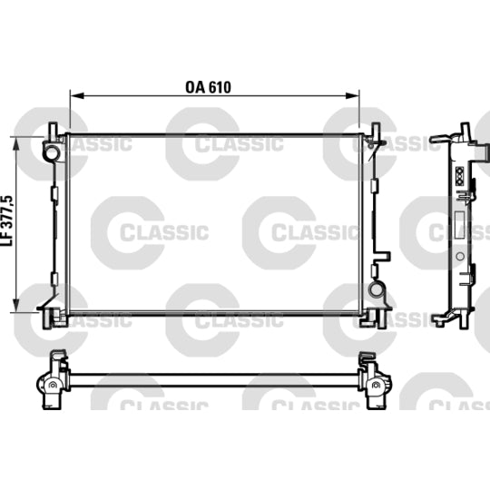 Valeo Radiator, engine cooling to suit Ford