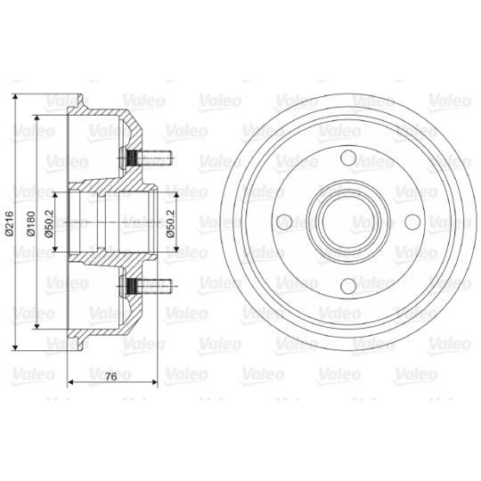 Valeo Brake Drum to suit Ford