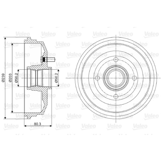 Valeo Brake Drum to suit Ford