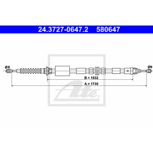 Ate Cable, parking brake to suit Ford