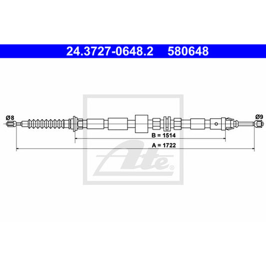 Ate Cable, parking brake to suit Ford