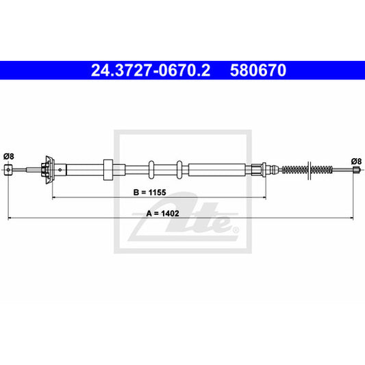 Ate Cable, parking brake to suit Ford