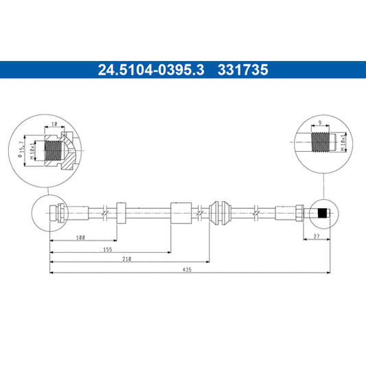 Ate Brake Hose to suit Ford