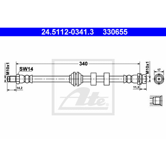 Ate Brake Hose to suit Ford