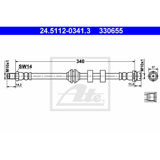 Ate Brake Hose to suit Ford