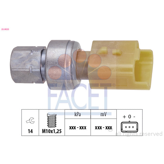 Facet Pressure Switch, air conditioning to suit Peugeot, Citroën, Fiat