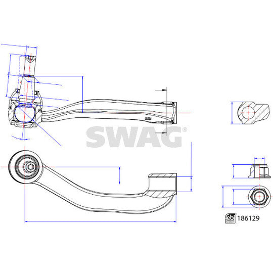 Swag Tie rod end to suit VW, Man