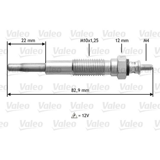Valeo Glow Plug to suit Mitsubishi, Ford, Mazda