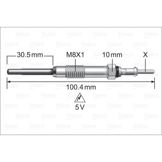 Valeo Glow Plug to suit Ford, Peugeot, Citroën
