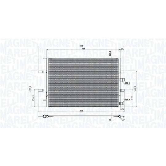 Magneti Marelli Condenser, air conditioning to suit Ford