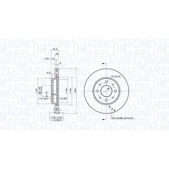 Magneti Marelli Brake Disc to suit Ford, Fiat