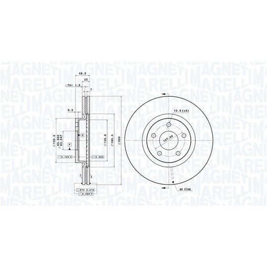 Magneti Marelli Brake Disc to suit Ford, Volvo