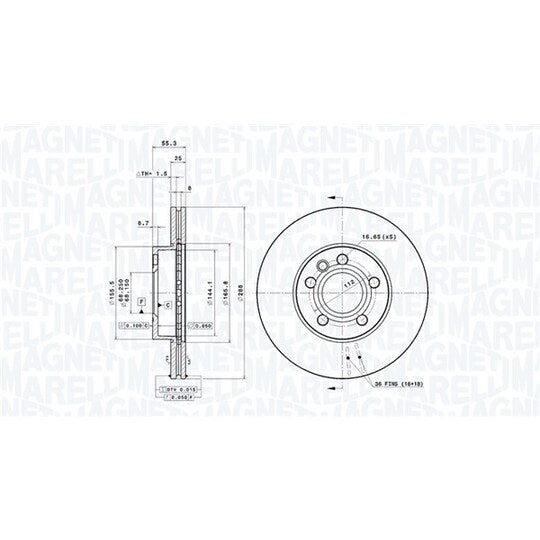 Magneti Marelli Brake Disc to suit Ford, VW, Seat