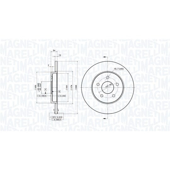 Magneti Marelli Brake Disc to suit Ford, Jaguar