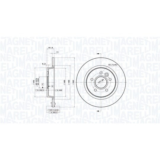 Magneti Marelli Brake Disc to suit Ford, Volvo