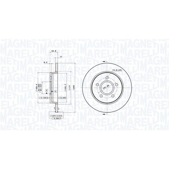 Magneti Marelli Brake Disc to suit Ford, Mazda