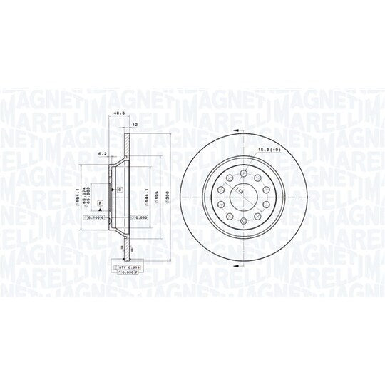Magneti Marelli Brake Disc to suit Audi, VW, Seat