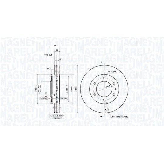 Magneti Marelli Brake Disc to suit Ford, Mazda