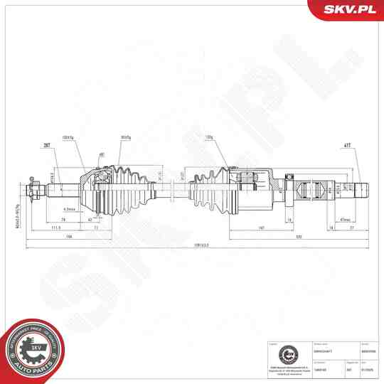 Esen Skv Drive Shaft to suit Ford