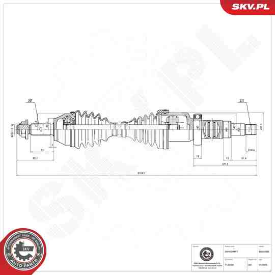 Esen Skv Drive Shaft to suit Ford, Mazda