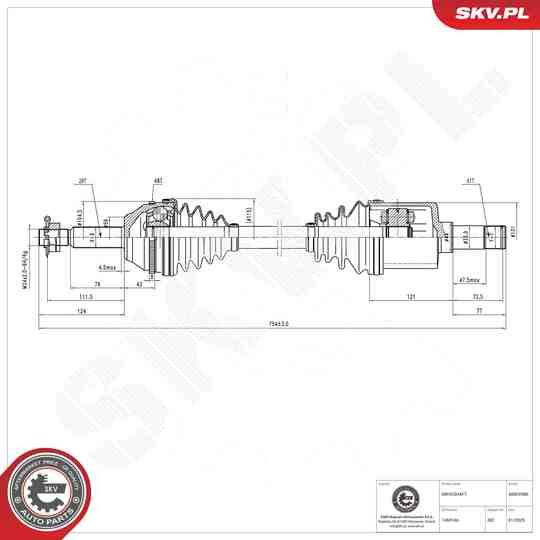Esen Skv Drive Shaft to suit Ford